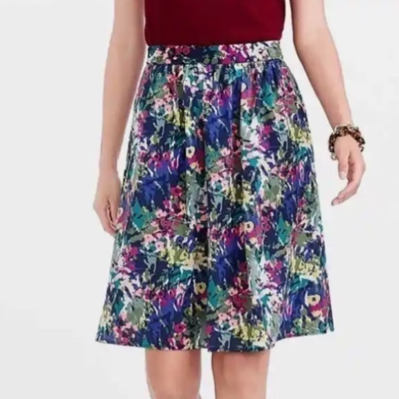 J. Crew gathered floral skirt fully lined 6 - Picture 1 of 10